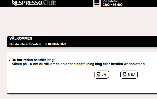 Nespresso inte kunder – Erkstam.se